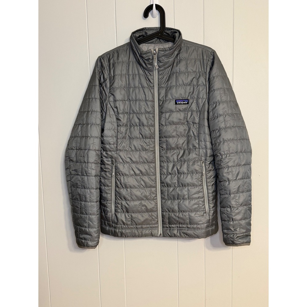 Patagonia Nano Puff Jacket Womens Medium Grey Quilted Primaloft Puffer Coat